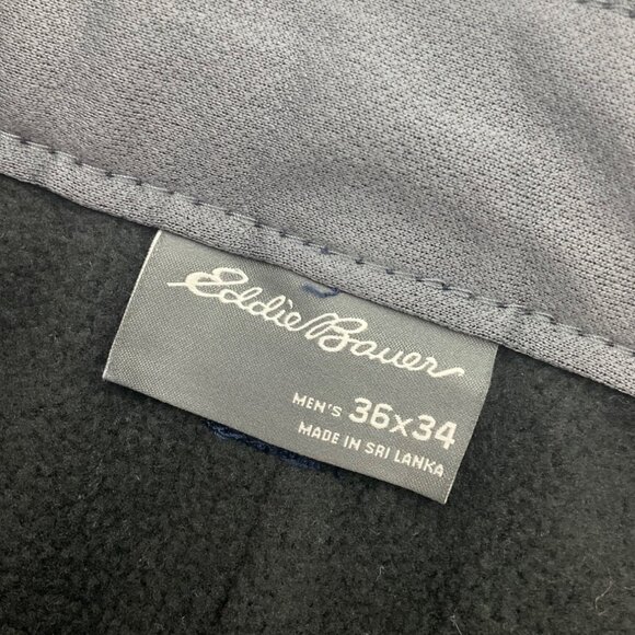 Eddie Bauer Mens 36 Winter Tech Pants Navy Blue Fleece-Lined Nylon Stretch - Picture 4 of 16